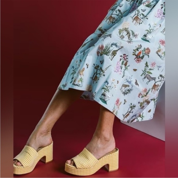 🌼Antonio Melani x Jennifer Sumko The Cove Yellow Gingham Open Platform SZ 8.5 - Picture 2 of 16